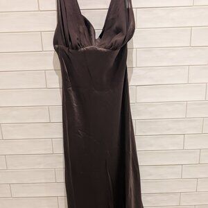 Reformation Satin Luna dress - chocolate brown